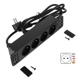Multipresa da incasso CALON FRENCH 4× 230 V / Nero opaco