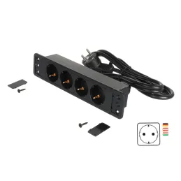 Multipresa da incasso CALON SCHUKO 4x 230V / Nero opaco