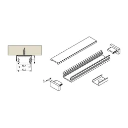 Profilo in alluminio ORPHA per illuminazione a LED senza copertura / Bianco opaco