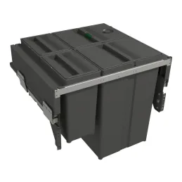 Pattumiera estraibile STAR 600 mm – 2×29 L + 2×8 L con supporti per ante / Antracite