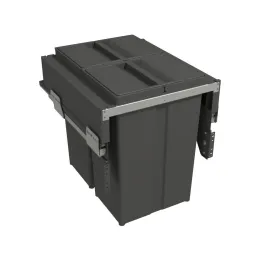 Pattumiera estraibile 450 mm – 2×29 L con attacchi per lo sportello / Antracite