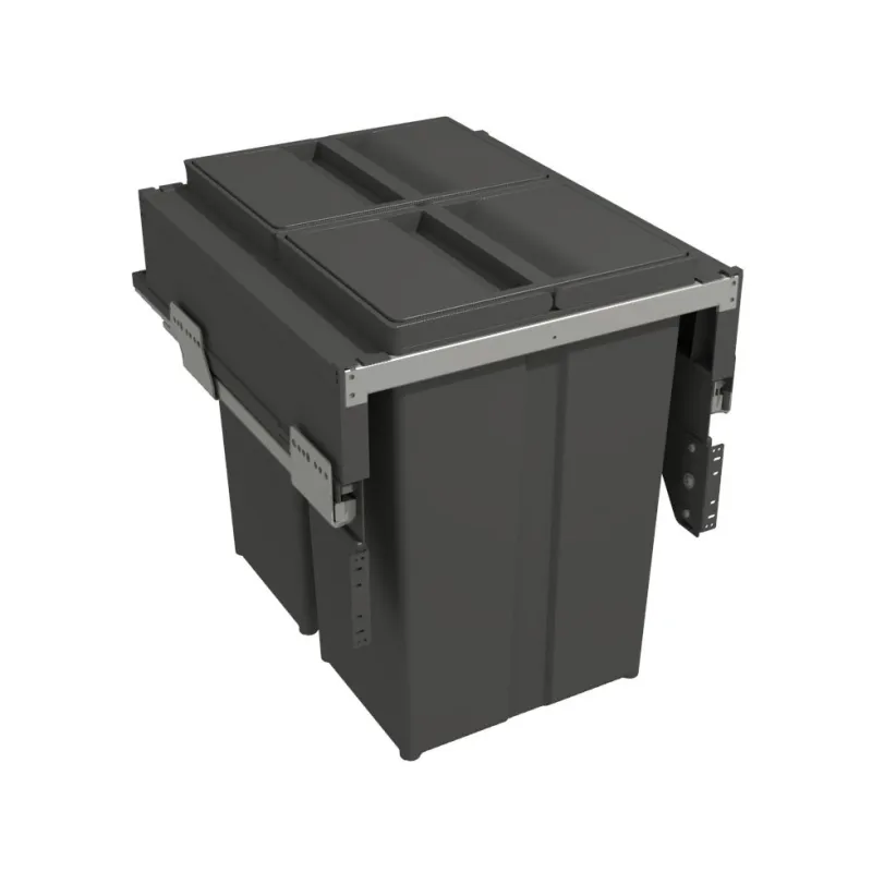 Pattumiera estraibile 450 mm – 2×29 L con attacchi per lo sportello / Antracite