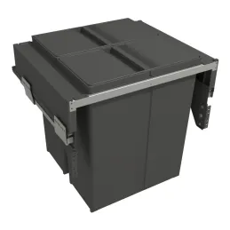 Cestino estraibile STAR 600 mm – 2×40 L con attacchi per ante / Antracite