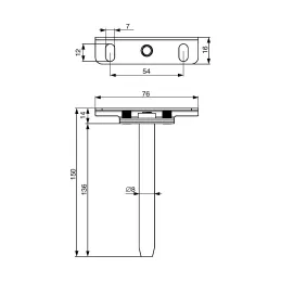 Mensola a scomparsa 8 x 150 mm