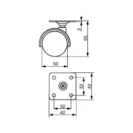 Ruota per mobili CLASSIC senza freno / Grigio