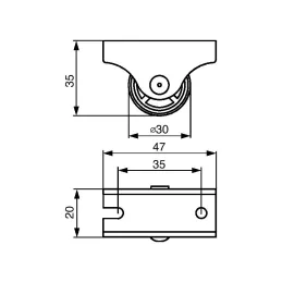 Rotella fissa 30 mm / Grigia