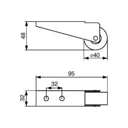 Rotella fissa 40 mm / Grigia
