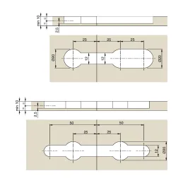 Ferramenta di giunzione per pannelli compatti KOMP / Coppia