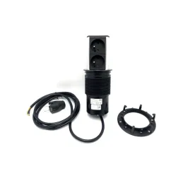 Presa elettrica a scomparsa Elevator 2x230V SCHUKO / Acciaio inox