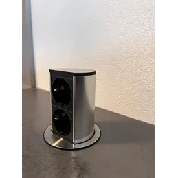 Presa elettrica a scomparsa Elevator 2x230V SCHUKO / Acciaio inox