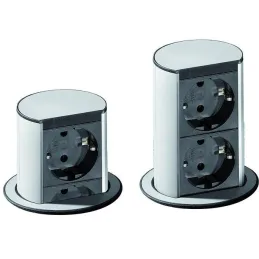 Presa elettrica a scomparsa Elevator 2x230V SCHUKO / Acciaio inox