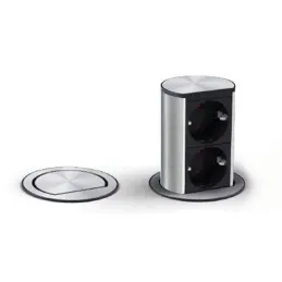 Presa elettrica a scomparsa Elevator 2x230V SCHUKO / Acciaio inox