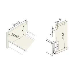 Set di barre portatutto per box da cucina - INTERBOX Premium / Antracite