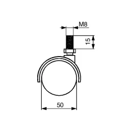 Rotella per mobili nera con vite CHAIR – senza freno / 50 mm