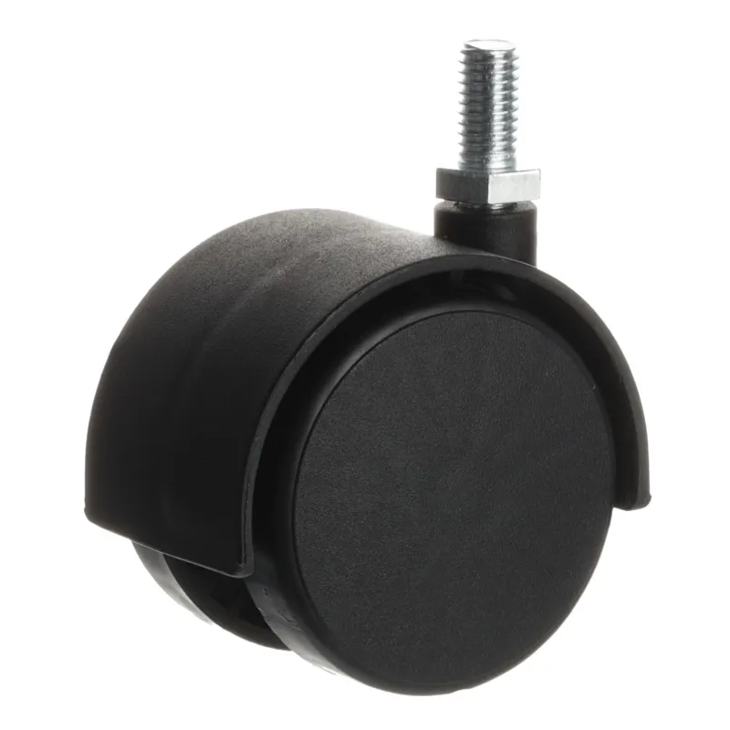 Rotella per mobili nera con vite CHAIR – senza freno / 50 mm