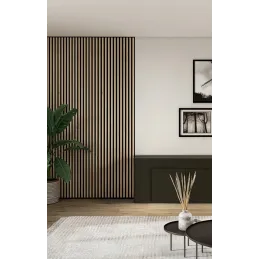 Profilo decorativo a doghe MARTEL / Rovere naturale - nero