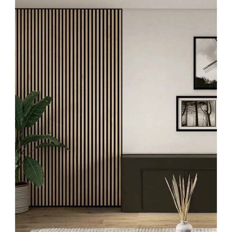 Profilo decorativo a doghe MARTEL / Rovere naturale - nero