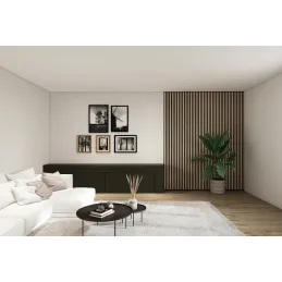 Profilo decorativo a doghe MARTEL / Rovere naturale - nero