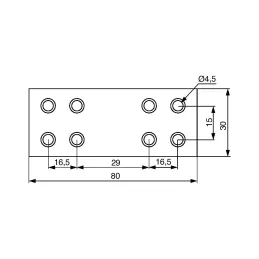Piastra di giunzione 80 x 30 mm / Zinco bianco