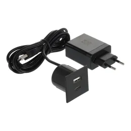 Presa elettrica con caricatore USB VersaPick / Nero opaco