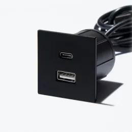 Presa elettrica con caricatore USB VersaPick / Nero opaco