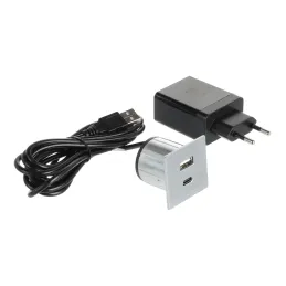Presa elettrica con caricatore USB VersaPick / Acciaio inox