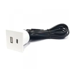 Presa elettrica con caricatore USB VersaPick / Bianco opaco
