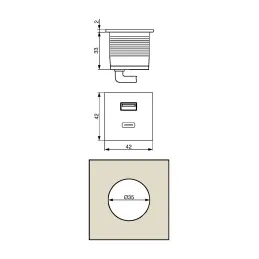 Presa elettrica con caricatore USB VersaPick / Bianco opaco