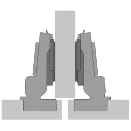 Cerniera semiapplicata con chiusura ammortizzata a 105° NOVISYS 45 / Silent system