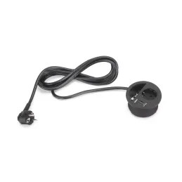 Presa da incasso per tavolo CIRCLE 80 SCHUKO 1x230V + USB A-C / Nera