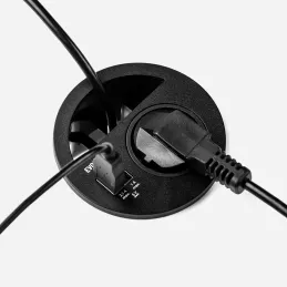 Presa da incasso per tavolo CIRCLE 80 SCHUKO 1x230V + USB A-C / Nera