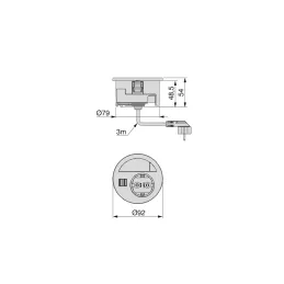 Presa da incasso per tavolo CIRCLE 80 SCHUKO 1x230V + USB A-C / Nera
