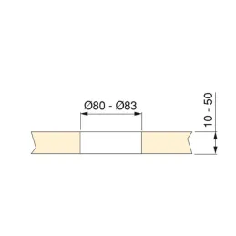 Presa da incasso per tavolo CIRCLE 80 SCHUKO 1x230V + USB A-C / Nera