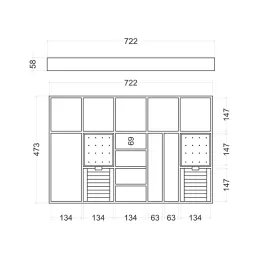 Organizzatore per gioielli da cassetto dell’armadio ELEGANTO / Antracite