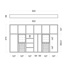 Organizzatore per gioielli da cassetto dell’armadio ELEGANTO / Antracite