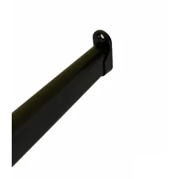 Set di barra appendiabiti ovale da 1 m con 2 supporti / Nero opaco