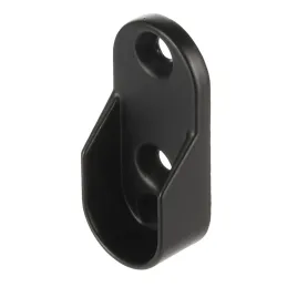 Set di barra appendiabiti ovale da 1 m con 2 supporti / Nero opaco
