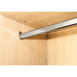 Set di bastone appendiabiti ovale da 1 m con 2 supporti / Cromo lucido