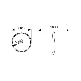 Set di asta appendiabiti rotonda da 1 m con 2 supporti / Nero opaco