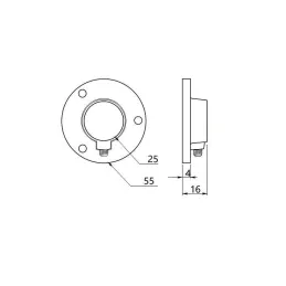 Set di bastone appendiabiti rotondo da 1 m con 2 supporti / Cromo lucido