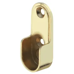 Set di 2 bastoni appendiabiti ovali da 1,25 m con supporti / Oro lucido