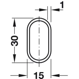 Set di 2 bastoni appendiabiti ovali da 1,25 m con supporti / Oro lucido