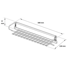 Portacravatte estraibile da 500 mm con ammortizzatore / Antracite