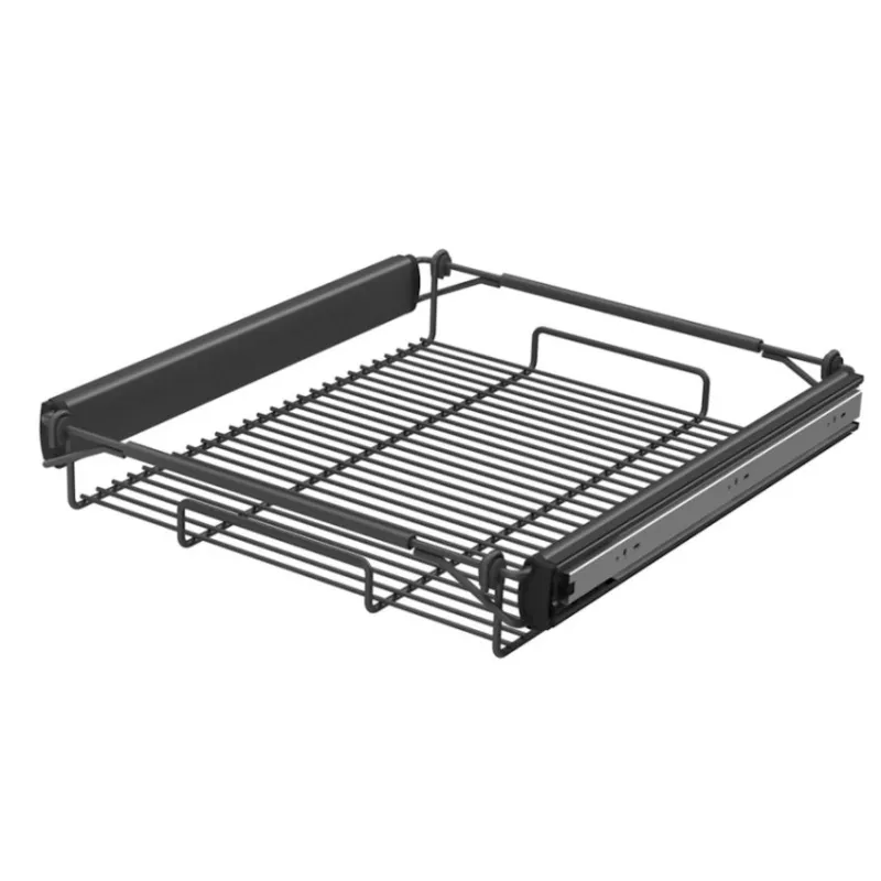 Cestello estraibile YANA 88 mm Antracite / Guide estraibili con cuscinetti e chiusura ammortizzata