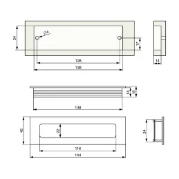 Maniglia da incasso BRONX / Acciaio inox