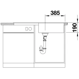 Lavello in gres porcellanato Blanco ZIA XL 6 S / Nero