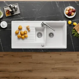 Lavello in gres Blanco ZIA 6 S / Nero
