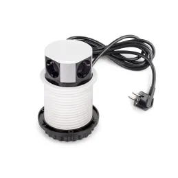 Presa elettrica estraibile VERTIKAL SCHUKO 3x 230V + 2x USB / Bianco opaco