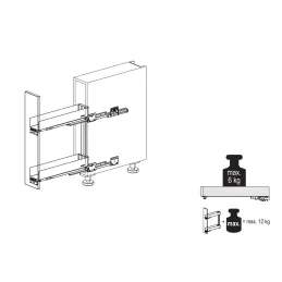 Cestello ad estrazione totale K-LINE 150 mm / Antracite