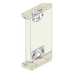 Set per porta scorrevole: guida superiore + rotella inferiore UNIPOS / Bianco